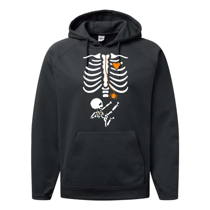 Skeleton Maternity Halloween Mom Costume Pregnancy Tees Xray Performance Fleece Hoodie