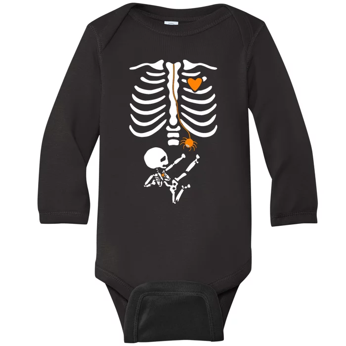 Skeleton Maternity Halloween Mom Costume Pregnancy Tees Xray Baby Long Sleeve Bodysuit