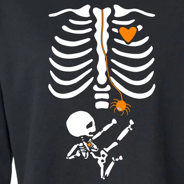 Skeleton Maternity Halloween Mom Costume Pregnancy Tees Xray Cropped Pullover Crew