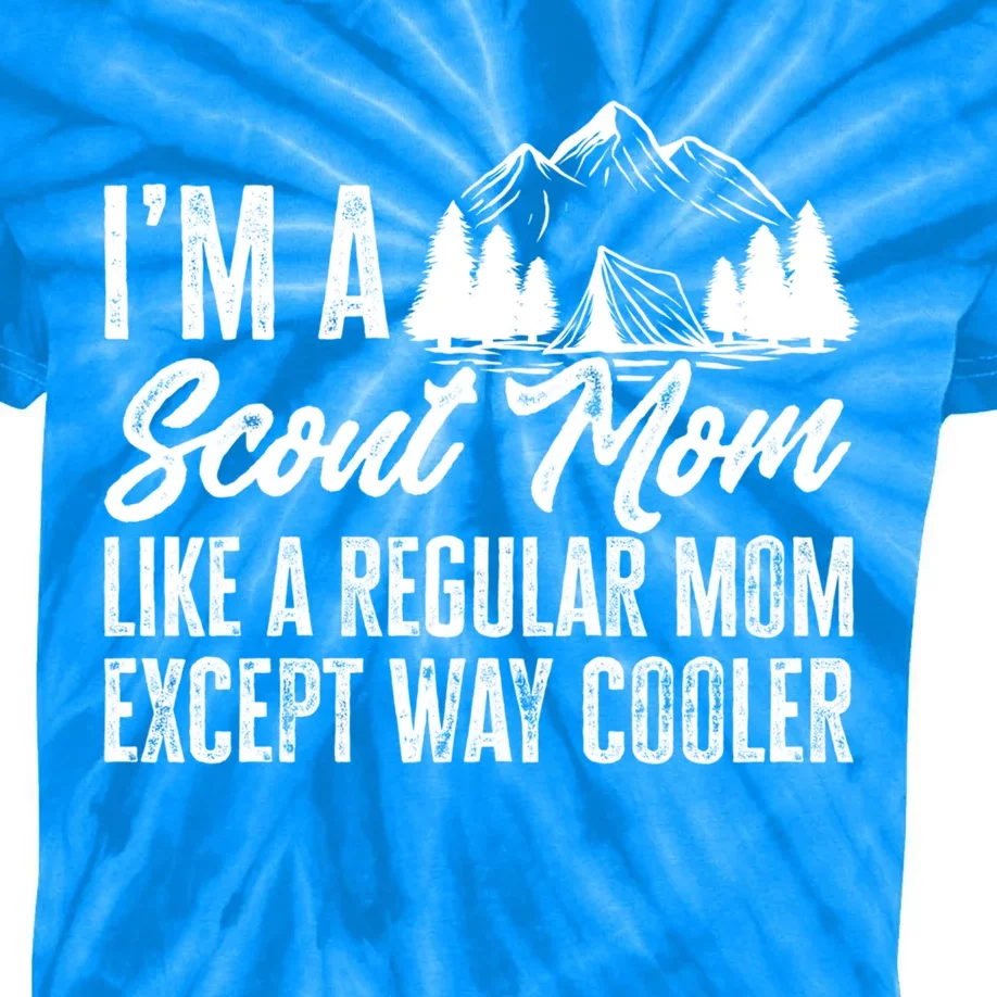 Scout Mom Hiking And Camping Scouting Gift Kids Tie-Dye T-Shirt