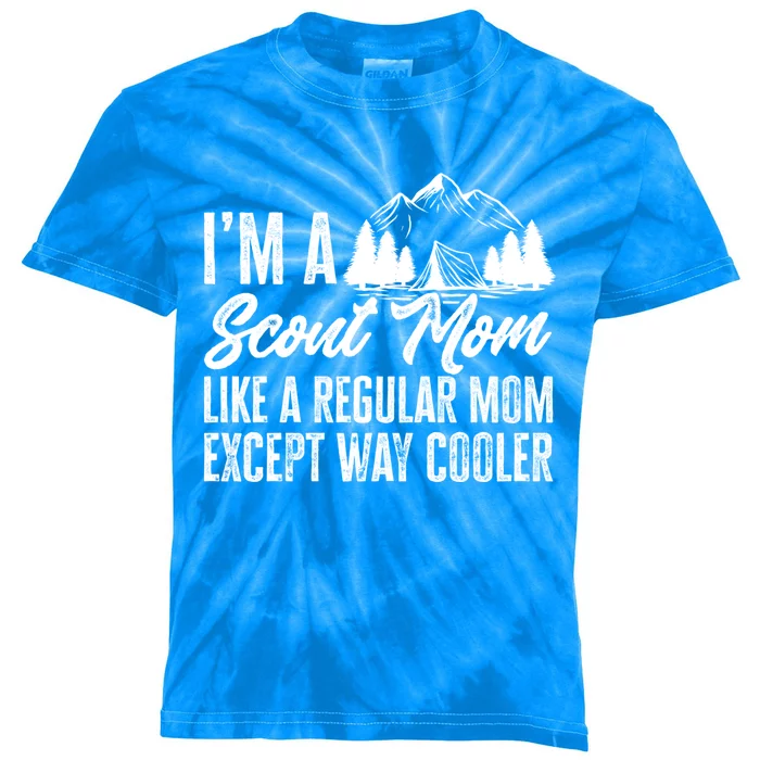 Scout Mom Hiking And Camping Scouting Gift Kids Tie-Dye T-Shirt