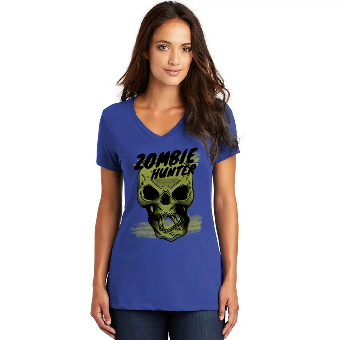 Skeleton Monster Halloween Cartoon Meaningful Gift Women's V-Neck T-Shirt