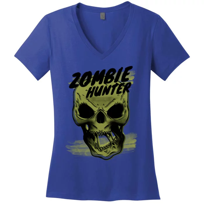 Skeleton Monster Halloween Cartoon Meaningful Gift Women's V-Neck T-Shirt