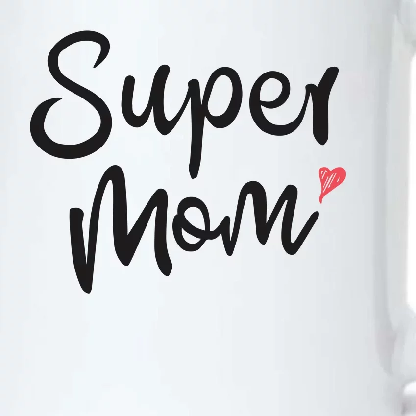 Super Mom Heart Cute Mother's Day Black Color Changing Mug