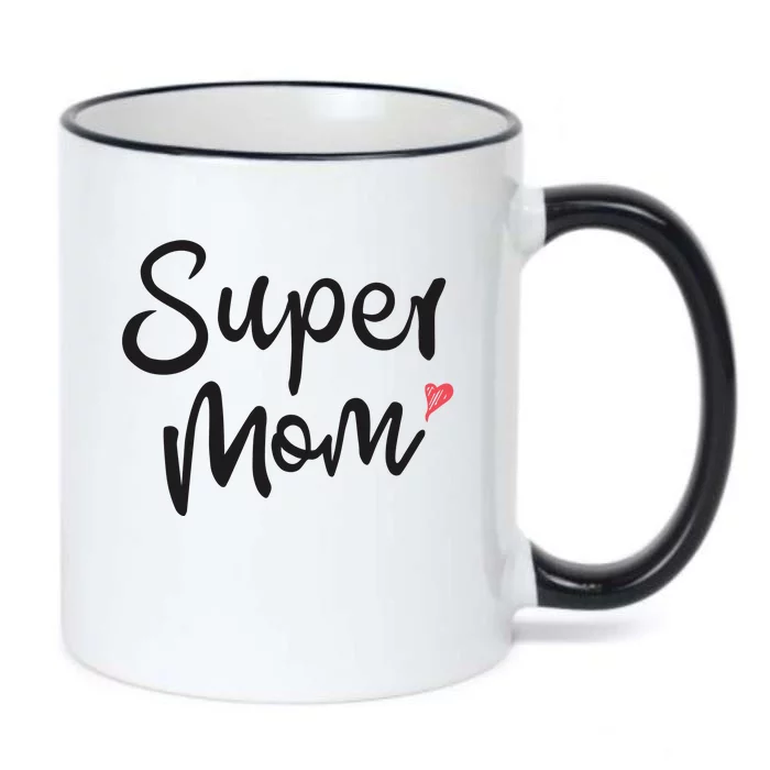 Super Mom Heart Cute Mother's Day Black Color Changing Mug