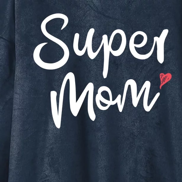 Super Mom Heart Cute Mother's Day Hooded Wearable Blanket