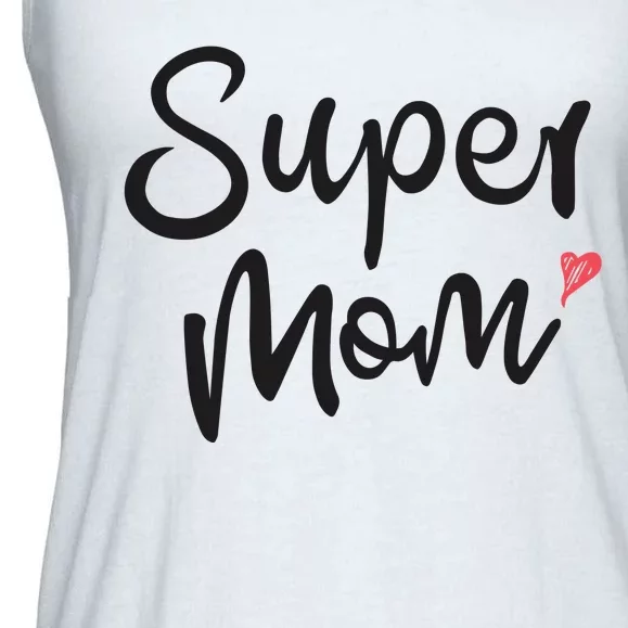 Super Mom Heart Cute Mother's Day Ladies Essential Flowy Tank