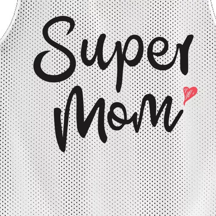 Super Mom Heart Cute Mother's Day Mesh Reversible Basketball Jersey Tank