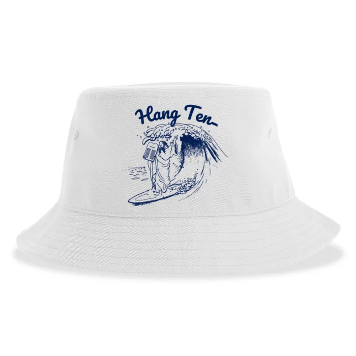 Surfing Moses Hang Ten Surfer Surfing Lover Gifts Sustainable Bucket Hat