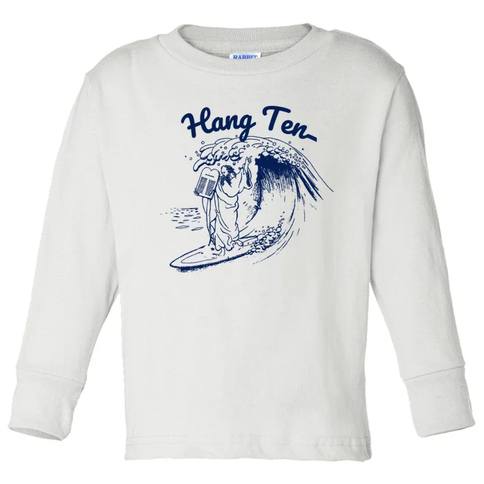 Surfing Moses Hang Ten Surfer Surfing Lover Gifts Toddler Long Sleeve Shirt