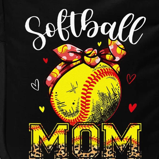 Softball Mom Headband Leopard Softball Ball Mothers Day Mama Impact Tech Backpack