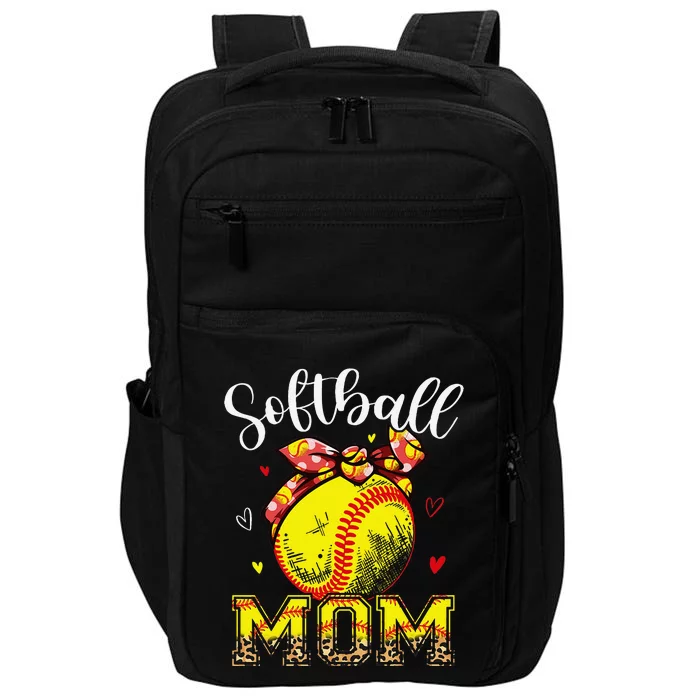 Softball Mom Headband Leopard Softball Ball Mothers Day Mama Impact Tech Backpack