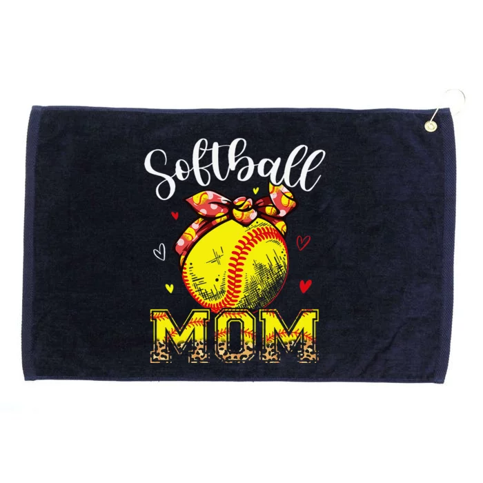 Softball Mom Headband Leopard Softball Ball Mothers Day Mama Grommeted Golf Towel