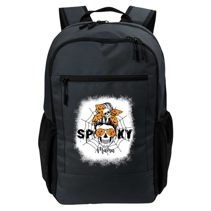 Spooky Mama Halloween Skull Messy Bun Witch Mom Gift Daily Commute Backpack