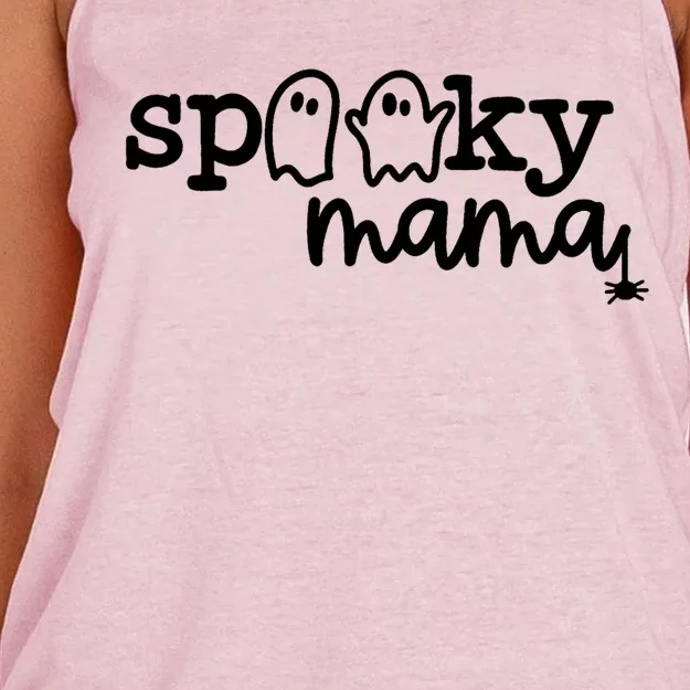 Spooky Mama Halloween Gift Funny Gift Women's Knotted Racerback Tank