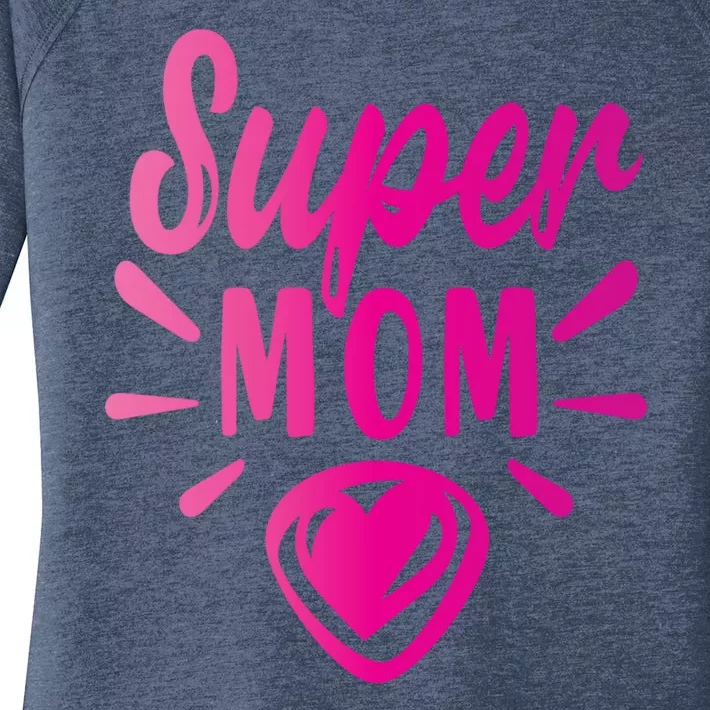 Super Mom Heart Gift Women's Perfect Tri Tunic Long Sleeve Shirt