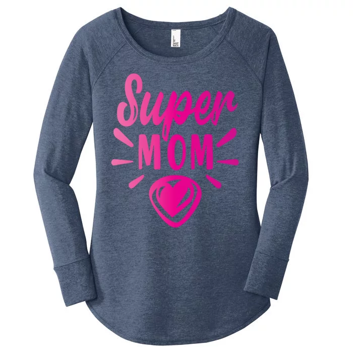 Super Mom Heart Gift Women's Perfect Tri Tunic Long Sleeve Shirt