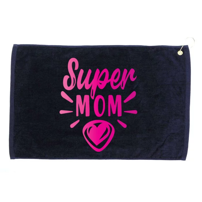 Super Mom Heart Gift Grommeted Golf Towel