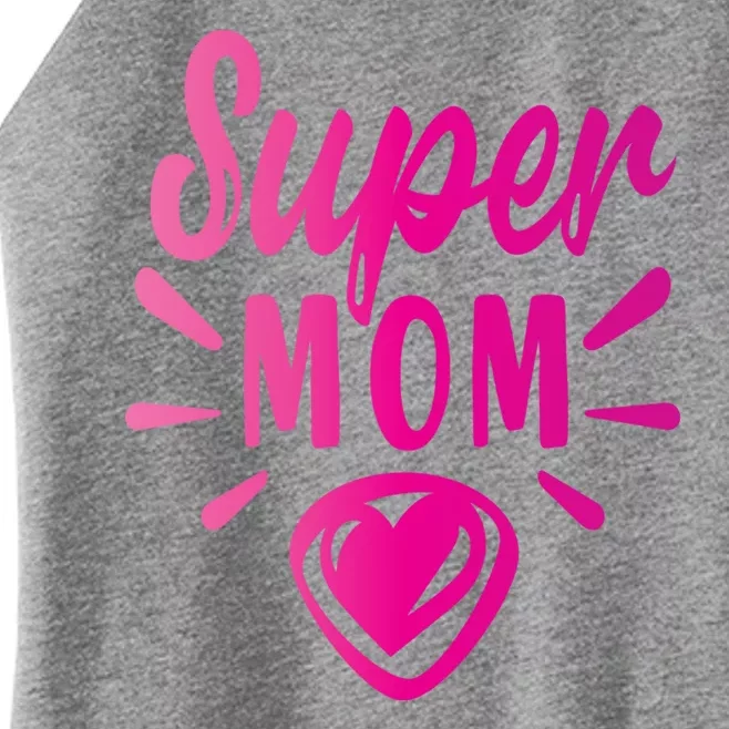 Super Mom Heart Gift Women’s Perfect Tri Rocker Tank