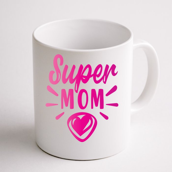 Super Mom Heart Gift Front & Back Coffee Mug