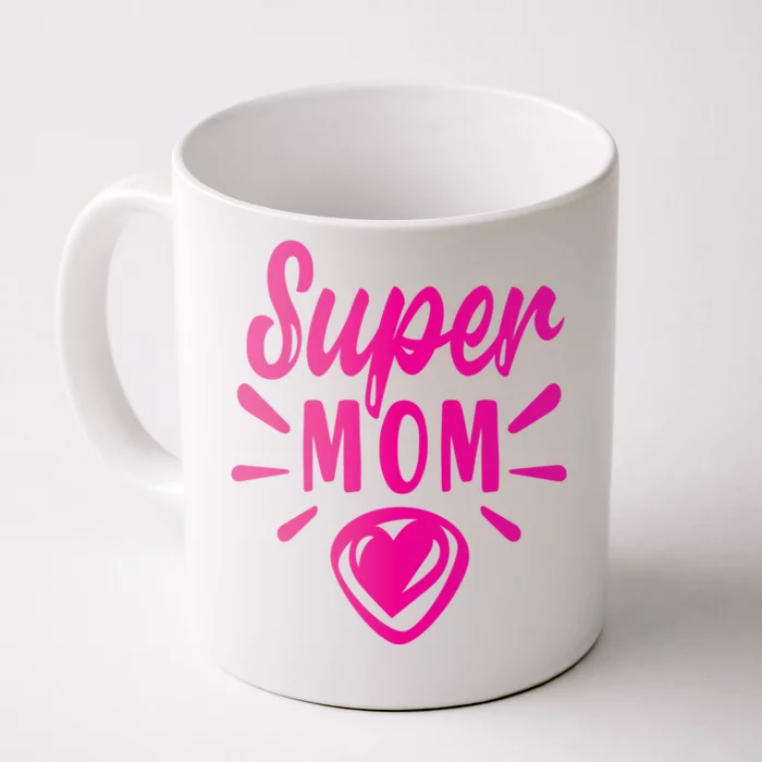 Super Mom Heart Gift Front & Back Coffee Mug