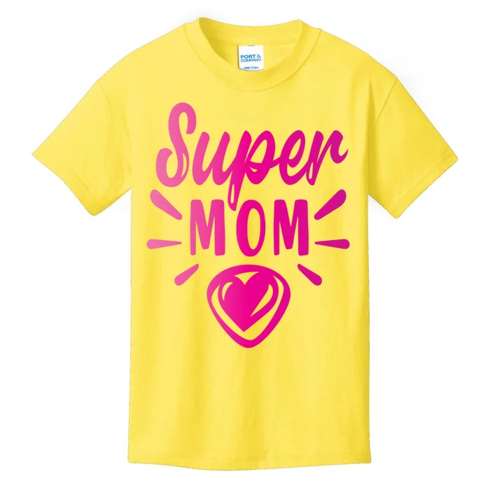 Super Mom Heart Gift Kids T-Shirt