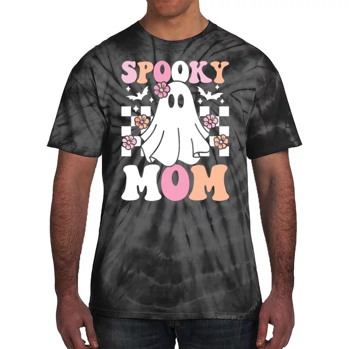 Spooky Mom Halloween Ghost Costume Retro Groovy Tie-Dye T-Shirt