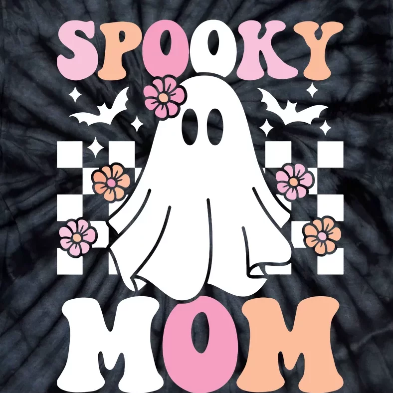 Spooky Mom Halloween Ghost Costume Retro Groovy Tie-Dye T-Shirt