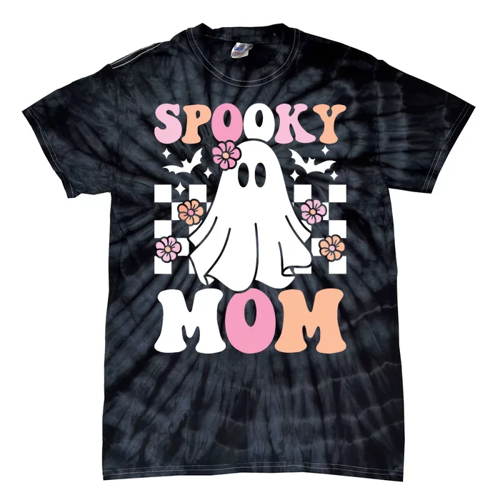 Spooky Mom Halloween Ghost Costume Retro Groovy Tie-Dye T-Shirt