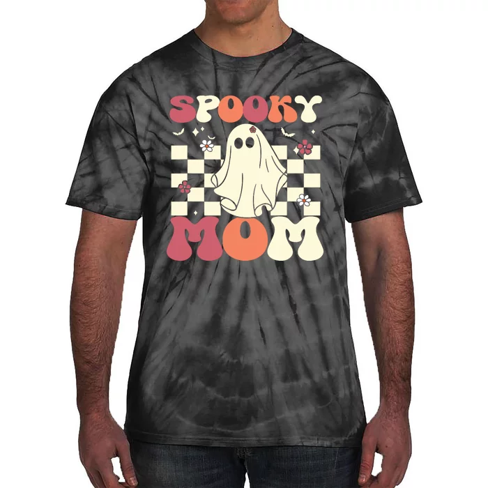 Spooky Mom Halloween Ghost Costume Retro Groovy Tie-Dye T-Shirt