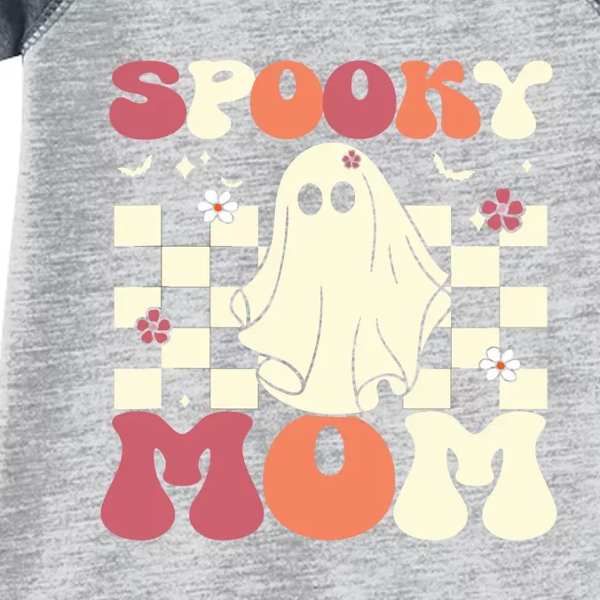 Spooky Mom Halloween Ghost Costume Retro Groovy Infant Baby Jersey Bodysuit