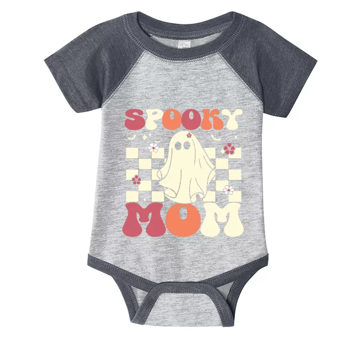 Spooky Mom Halloween Ghost Costume Retro Groovy Infant Baby Jersey Bodysuit