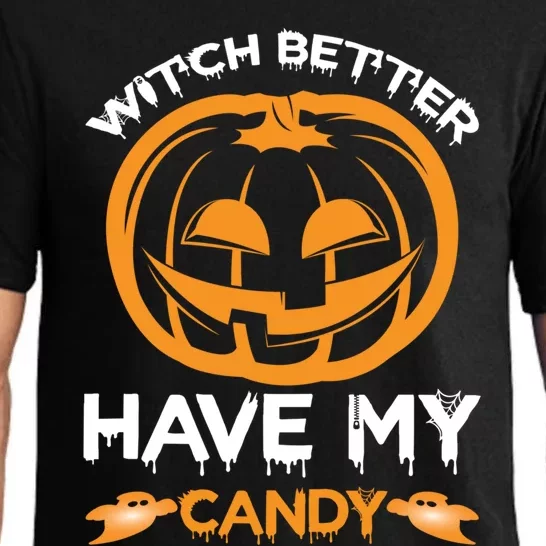 Spooky Monster Halloween Pumpkin Witch Better Have My Candy Gift Pajama Set