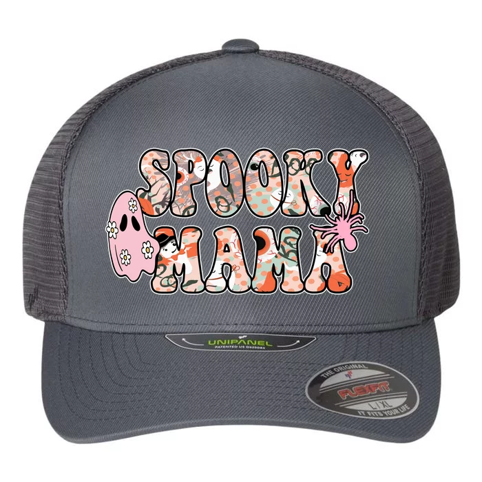 Spooky Mama Halloween Mom Flexfit Unipanel Trucker Cap