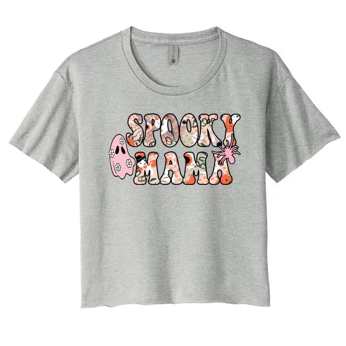 Spooky Mama Halloween Mom Women's Crop Top Tee