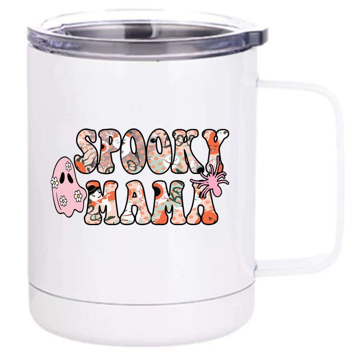 Spooky Mama Halloween Mom Front & Back 12oz Stainless Steel Tumbler Cup