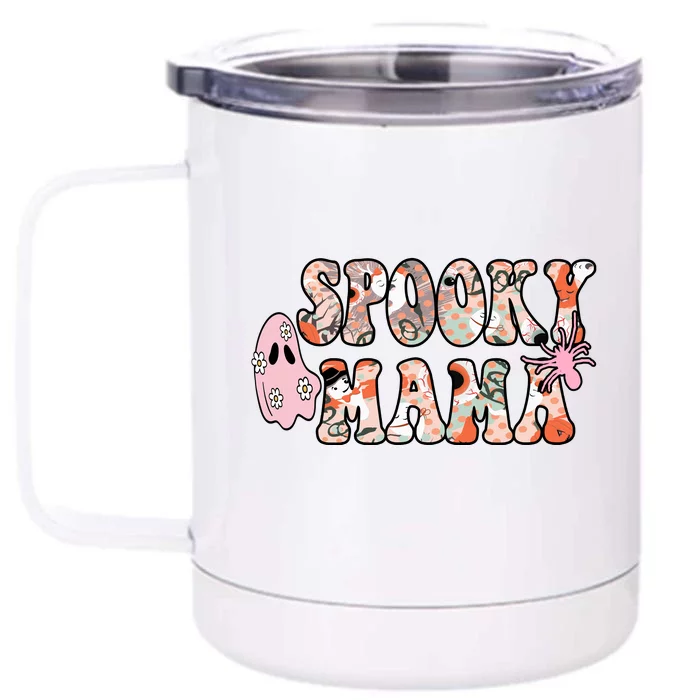 Spooky Mama Halloween Mom Front & Back 12oz Stainless Steel Tumbler Cup