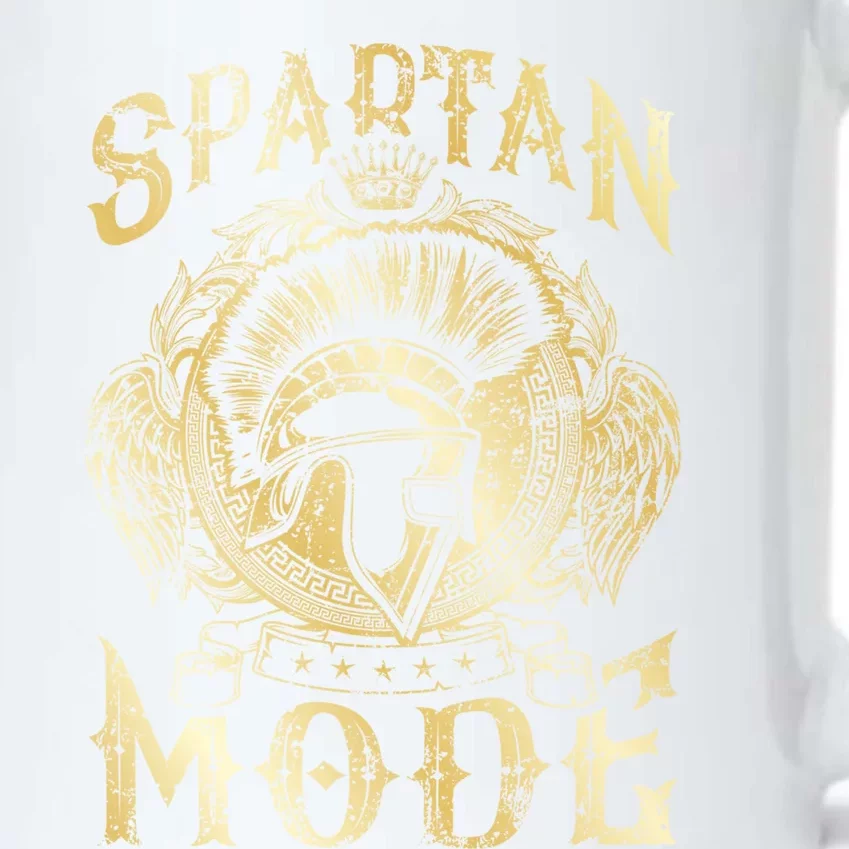 Spartan Mode Helmet Gym Warrior Beast Sparta Workout Gold Gift Black Color Changing Mug