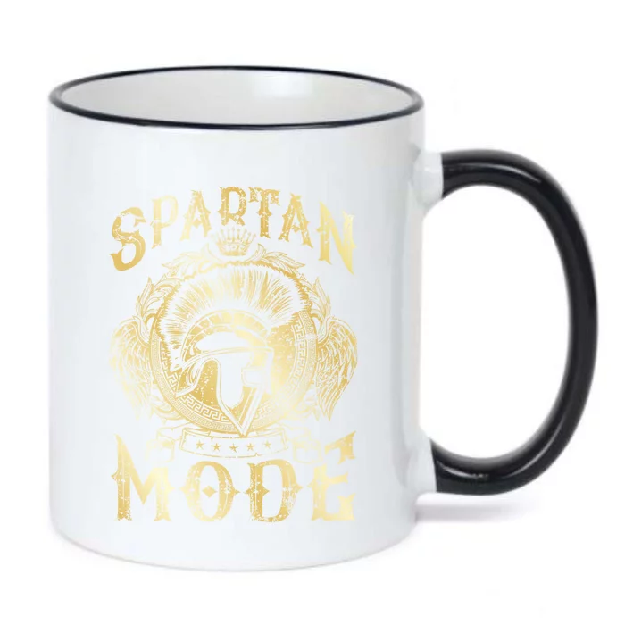 Spartan Mode Helmet Gym Warrior Beast Sparta Workout Gold Gift Black Color Changing Mug