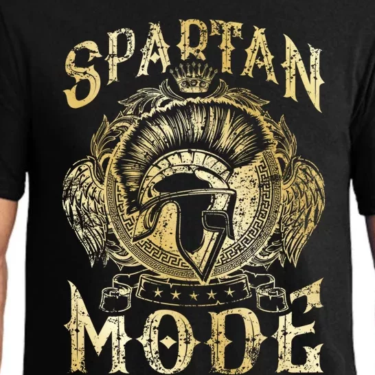 Spartan Mode Helmet Gym Warrior Beast Sparta Workout Gold Gift Pajama Set