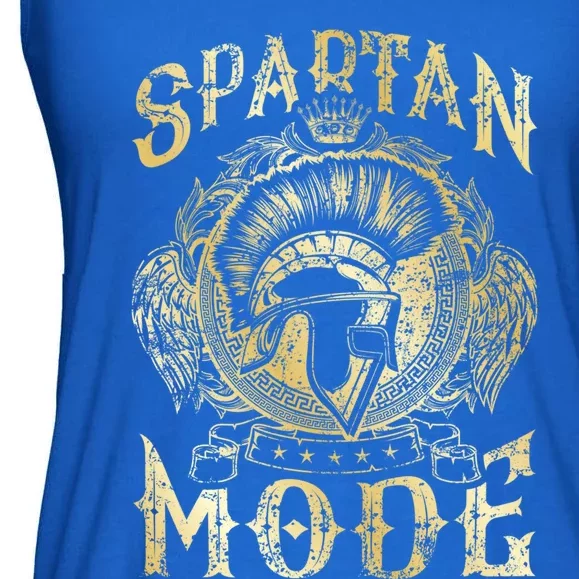 Spartan Mode Helmet Gym Warrior Beast Sparta Workout Gold Gift Ladies Essential Flowy Tank