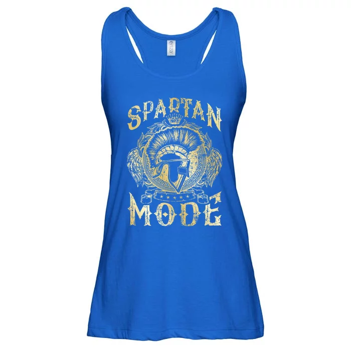 Spartan Mode Helmet Gym Warrior Beast Sparta Workout Gold Gift Ladies Essential Flowy Tank