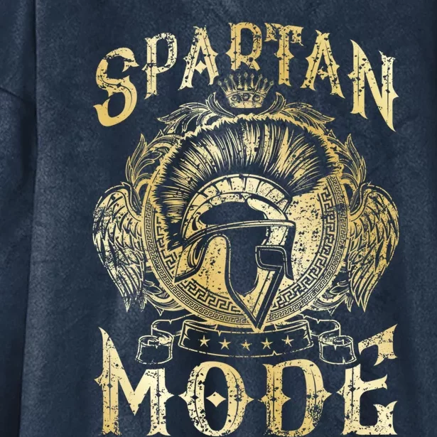 Spartan Mode Helmet Gym Warrior Beast Sparta Workout Gold Gift Hooded Wearable Blanket