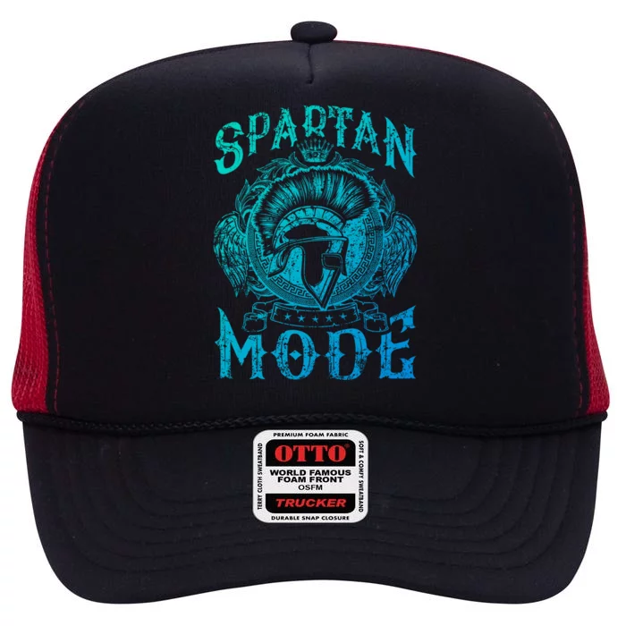 Spartan Mode Helmet Gym Warrior Fitness Beast Sparta Workout Gift High Crown Mesh Trucker Hat