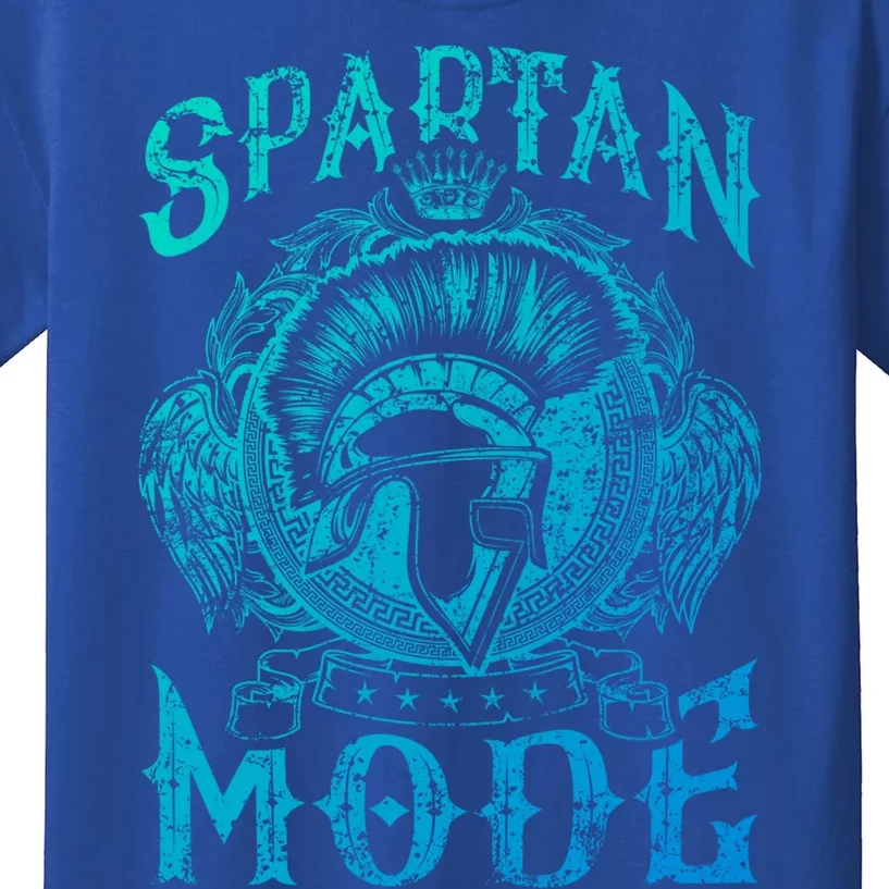 Spartan Mode Helmet Gym Warrior Fitness Beast Sparta Workout Gift Kids T-Shirt