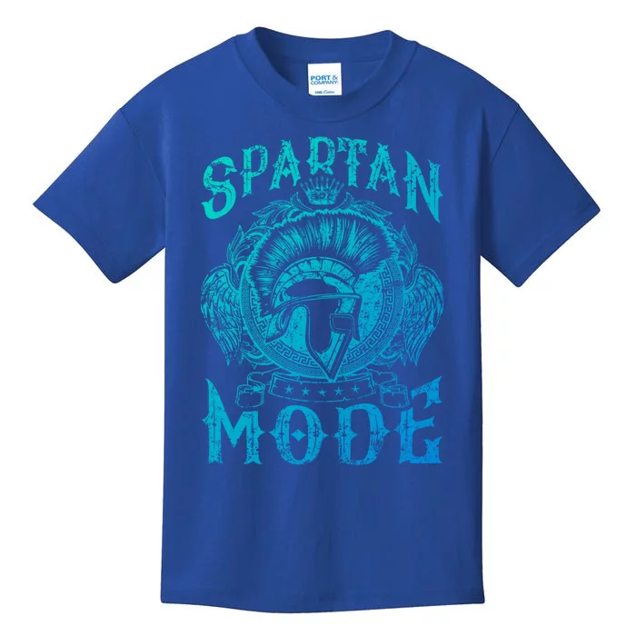 Spartan Mode Helmet Gym Warrior Fitness Beast Sparta Workout Gift Kids T-Shirt