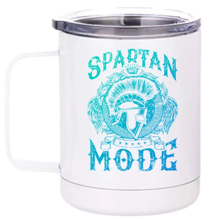 Spartan Mode Helmet Gym Warrior Fitness Beast Sparta Workout Gift Front & Back 12oz Stainless Steel Tumbler Cup