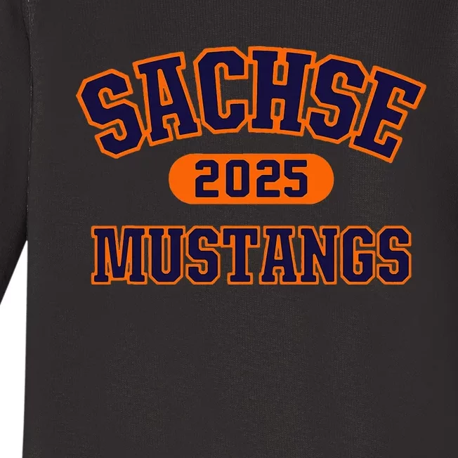 Sachse Mustangs High School Arch 2025 Baby Long Sleeve Bodysuit