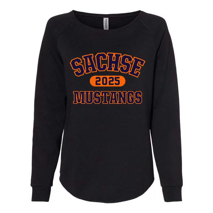 Sachse Mustangs High School Arch 2025 Womens California Wash Sweatshirt