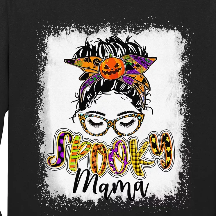 Spooky Mama Halloween Skull Witchy Mama Witch Mom Spooky Long Sleeve Shirt